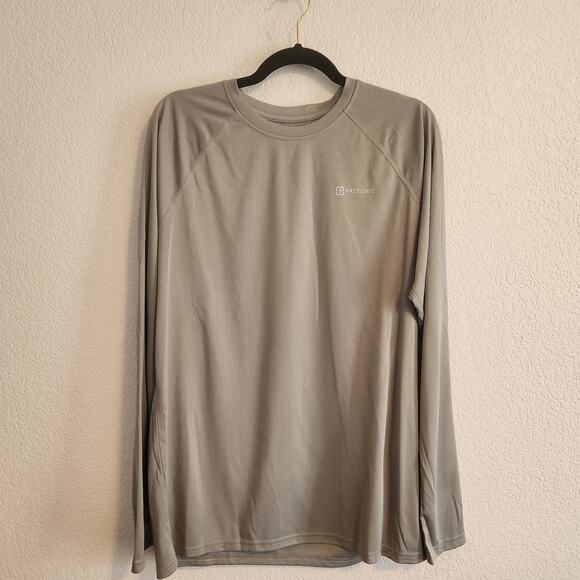 Pretchic Mens Size Large Gray UPF 50+ UV Sun Protection Athletic Long Sleeve NEW - Picture 1 of 4